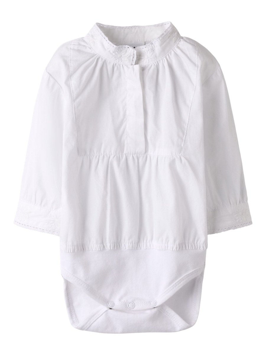 name it baby TERINA bunadskjorte body – Bright White | Torgunns Barneklær AS