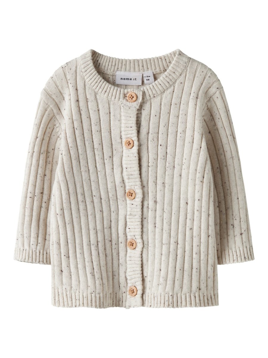 name it baby TILLA LS KNIT CARD - Cloud Dancer | Torgunns Barneklær AS