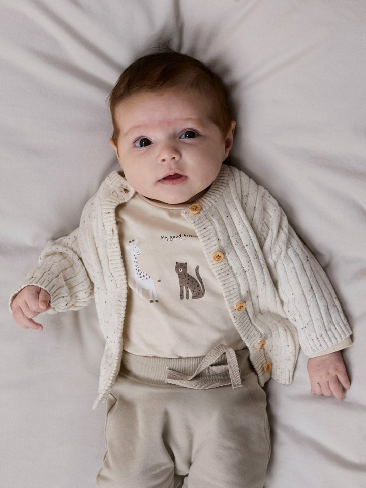 name it baby TILLA LS KNIT CARD - Cloud Dancer | Torgunns Barneklær AS