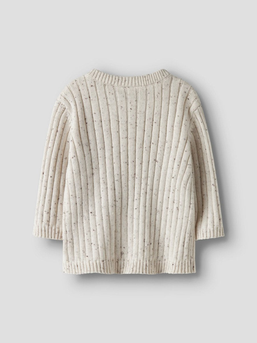 name it baby TILLA LS KNIT CARD - Cloud Dancer | Torgunns Barneklær AS