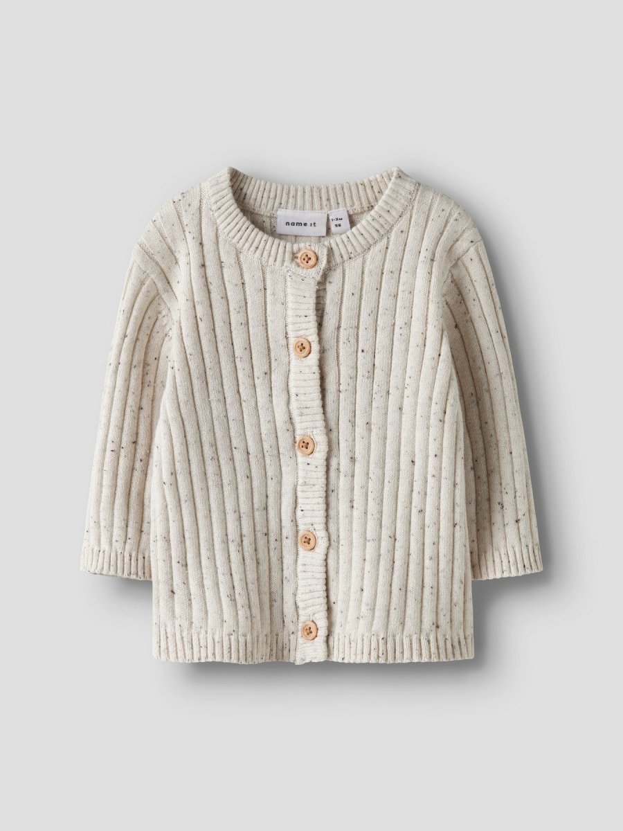 name it baby TILLA LS KNIT CARD - Cloud Dancer | Torgunns Barneklær AS