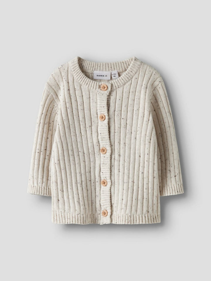 name it baby TILLA LS KNIT CARD - Cloud Dancer | Torgunns Barneklær AS