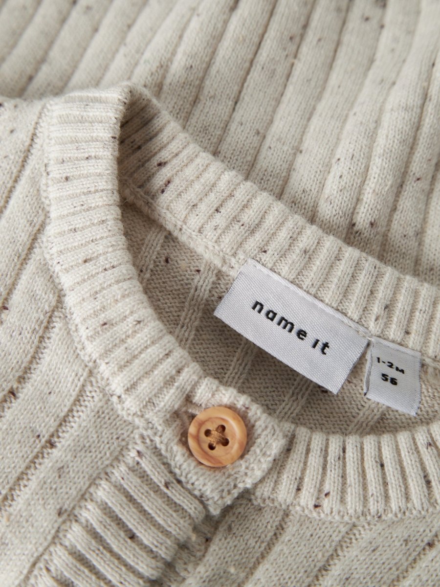name it baby TILLA LS KNIT CARD - Cloud Dancer | Torgunns Barneklær AS