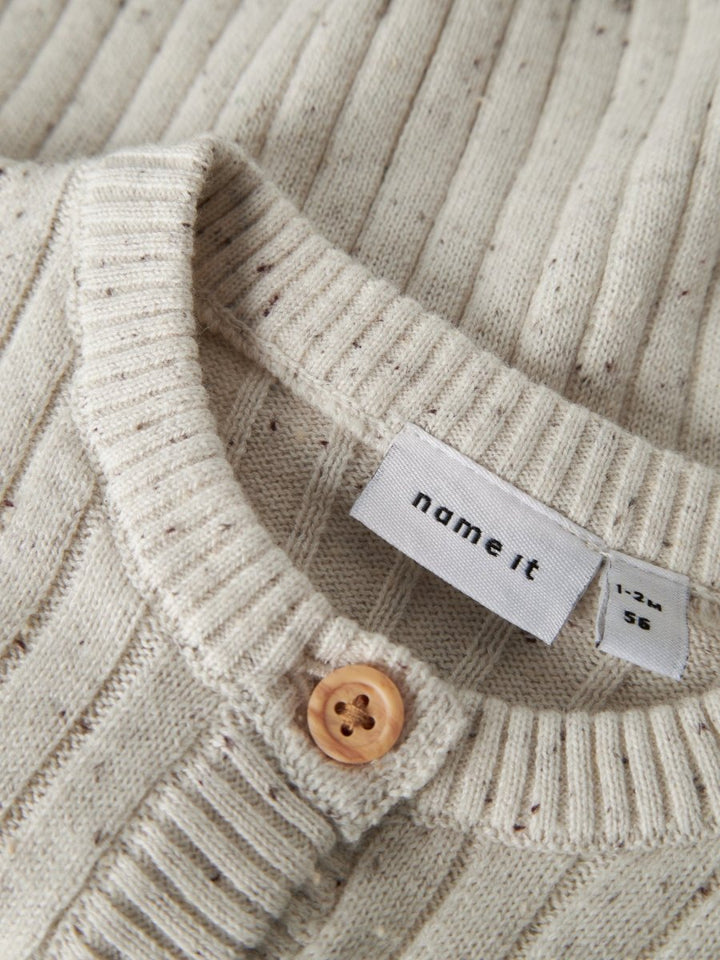 name it baby TILLA LS KNIT CARD - Cloud Dancer | Torgunns Barneklær AS
