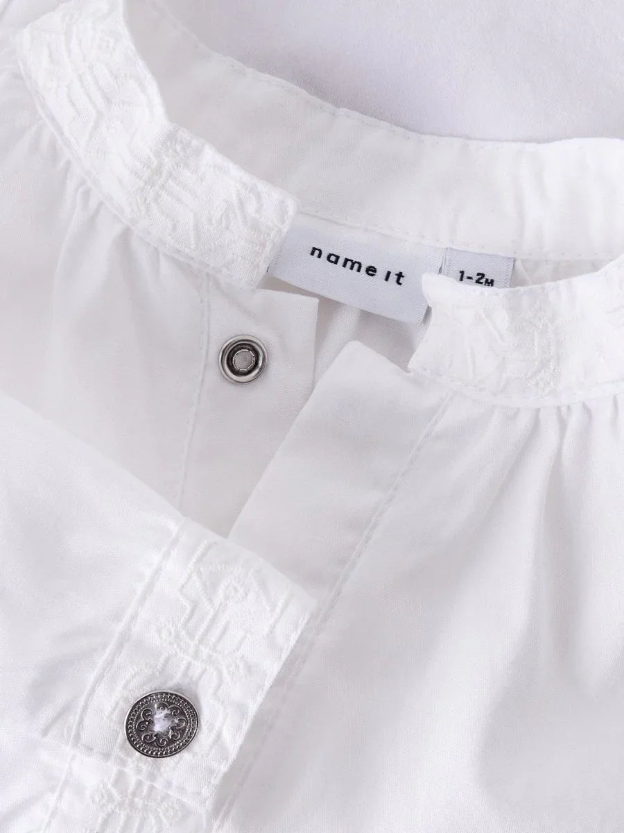 name it baby TOBY bunadskjorte body – Bright White | Torgunns Barneklær AS