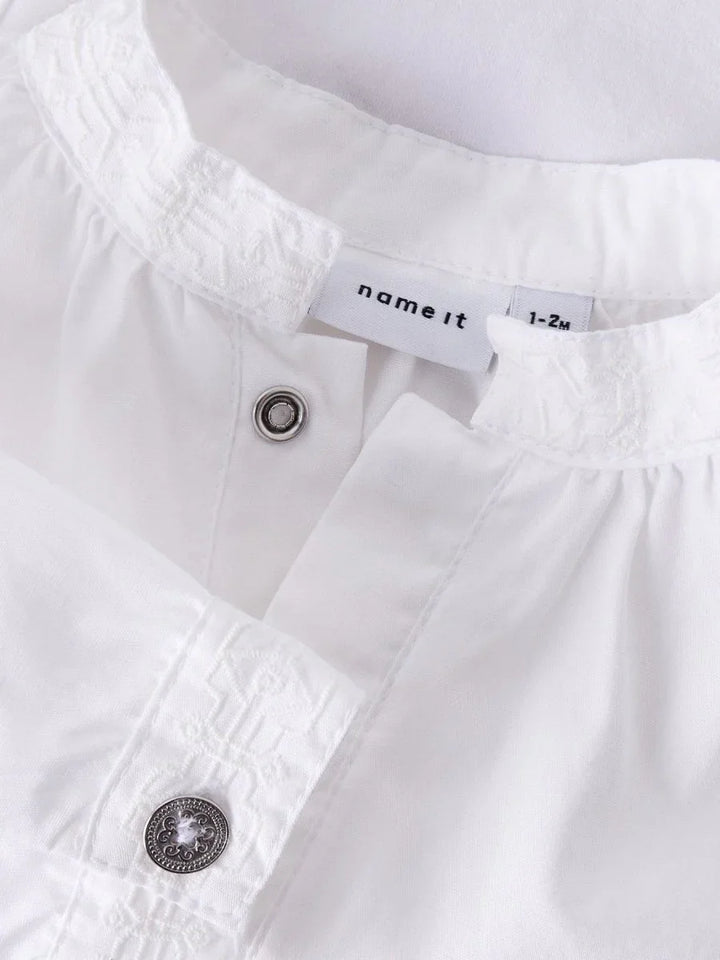 name it baby TOBY bunadskjorte body – Bright White | Torgunns Barneklær AS