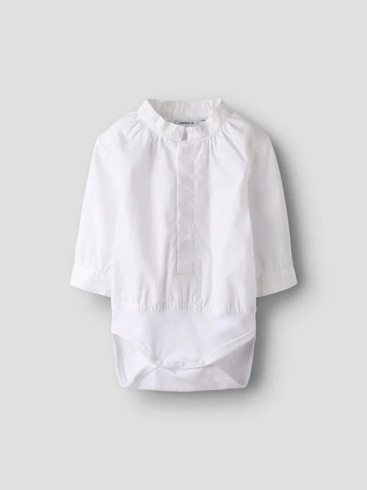 name it baby TOBY bunadskjorte body – Bright White | Torgunns Barneklær AS