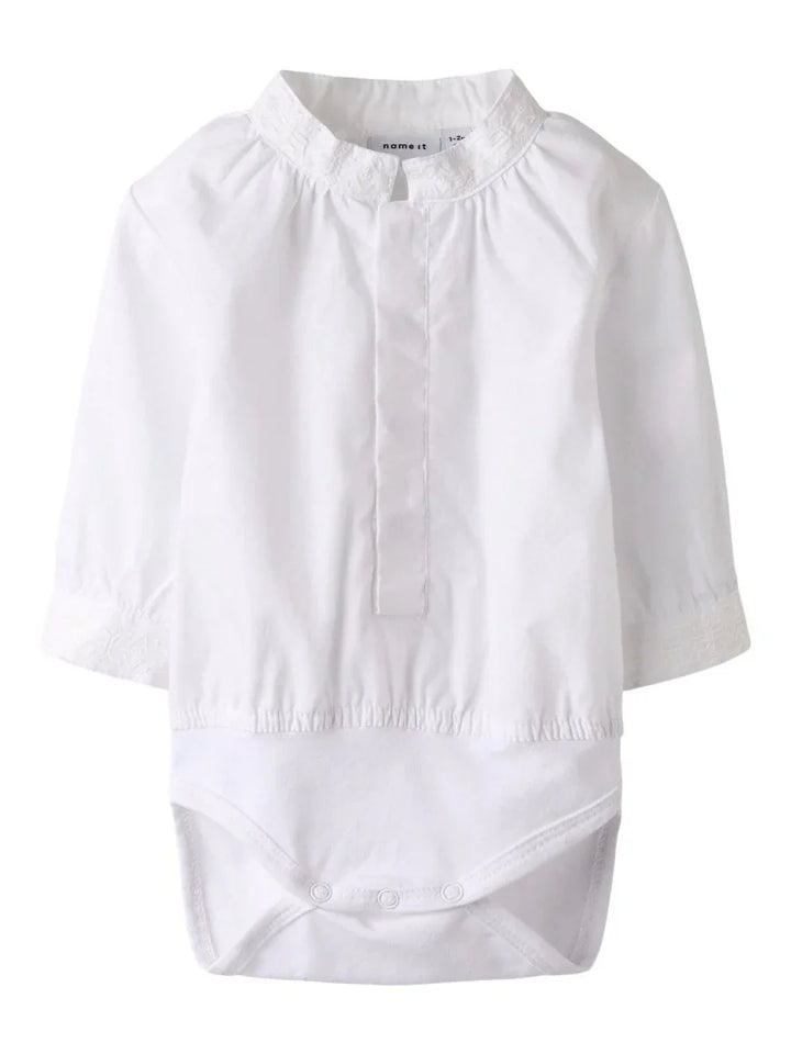name it baby TOBY bunadskjorte body – Bright White | Torgunns Barneklær AS