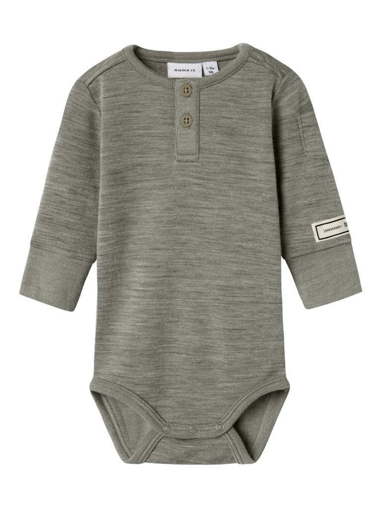 name it baby ULL/BAMBUS | WYLA LS BODY - Dried Sage | Torgunns Barneklær AS