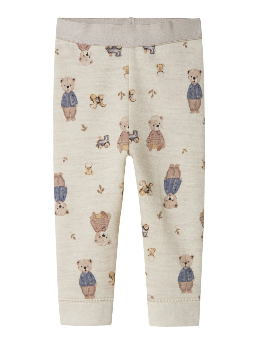 name it baby ULL/BOMULL WUP LEGGING - Peyote Melange | Bear | Torgunns Barneklær AS