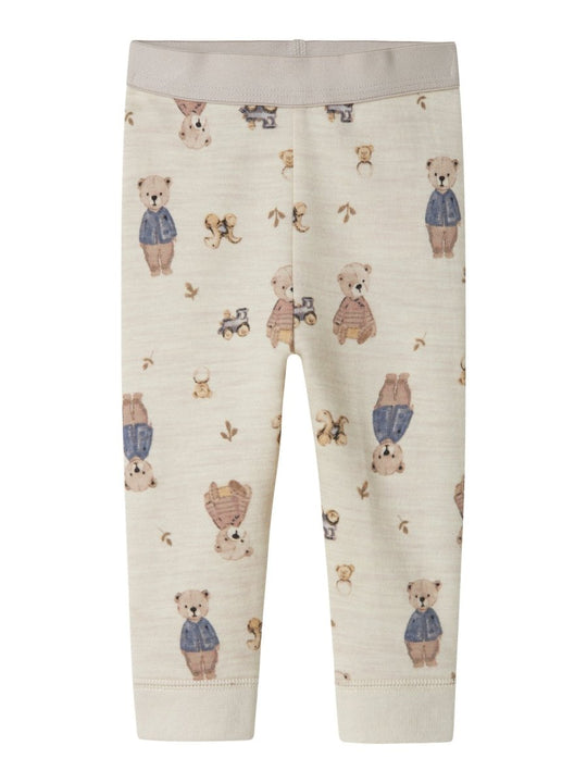 name it baby ULL/BOMULL WUP LEGGING - Peyote Melange | Bear | Torgunns Barneklær AS