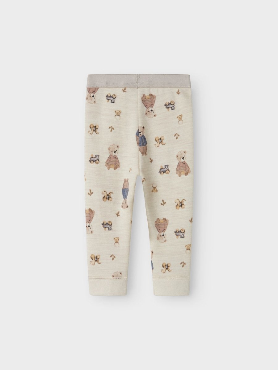 name it baby ULL/BOMULL WUP LEGGING - Peyote Melange | Bear | Torgunns Barneklær AS