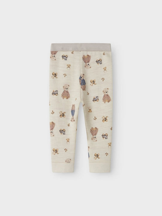 name it baby ULL/BOMULL WUP LEGGING - Peyote Melange | Bear | Torgunns Barneklær AS