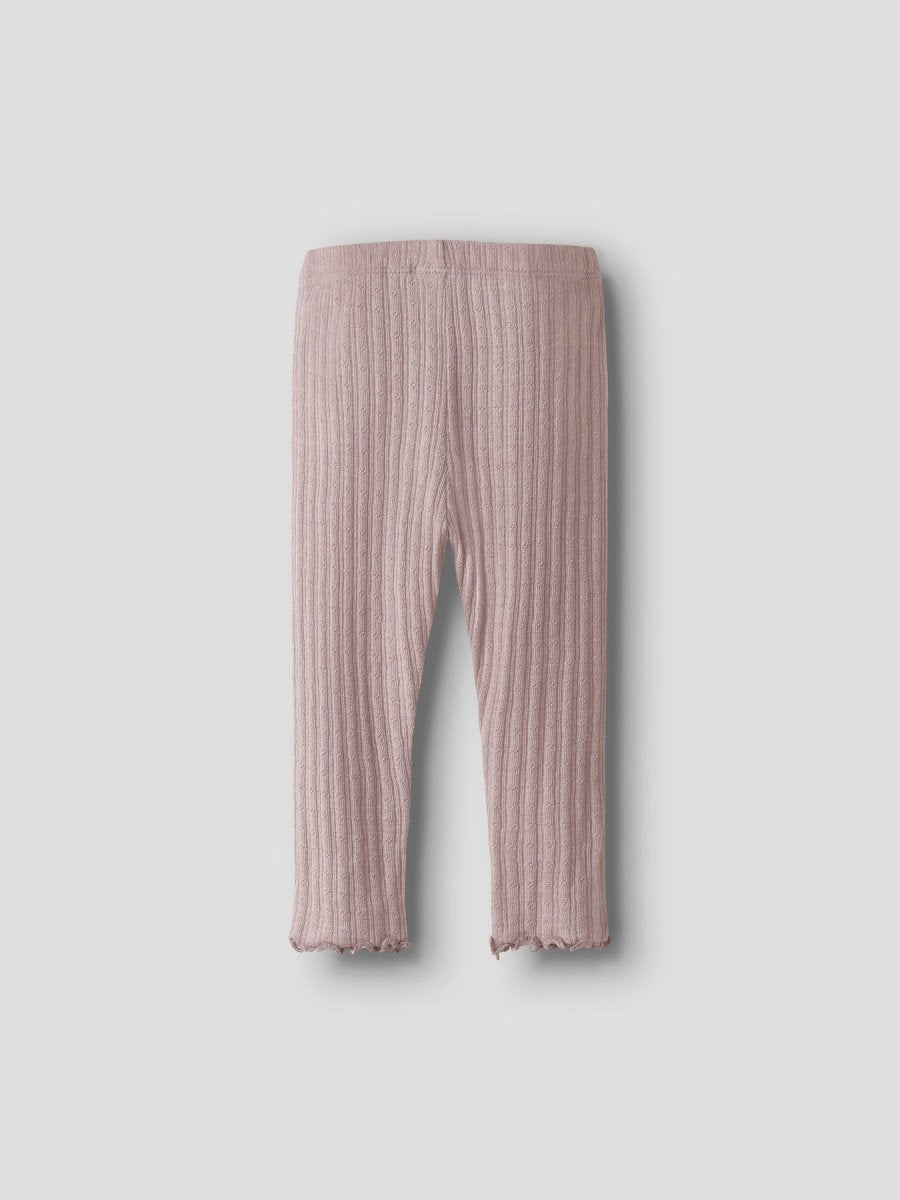 name it baby ULL/SILKE WOSSA RIB LEGGING - Shadow Gray | Torgunns Barneklær AS