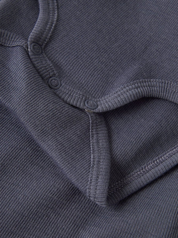 name it baby ULL/SILKE WOSSA RIB LS BODY - Folkstone Gray | Torgunns Barneklær AS