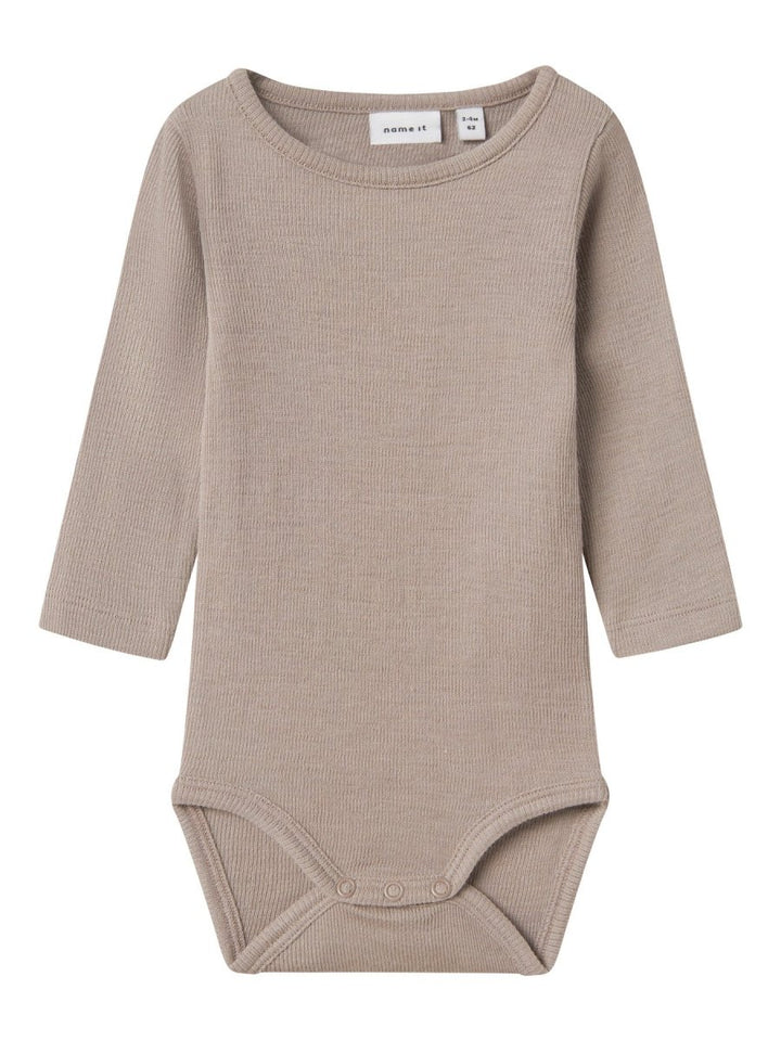 name it baby ULL/SILKE WOSSA RIB LS BODY - Satellite | Torgunns Barneklær AS