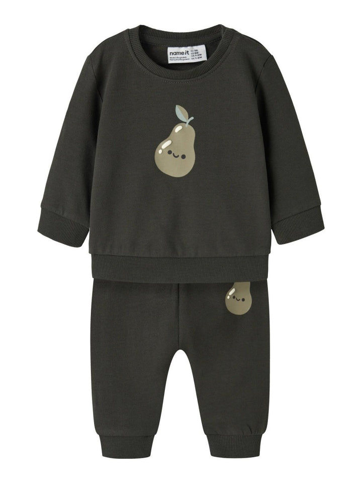name it baby VONNE LS SWEAT SET - Peat | Torgunns Barneklær AS