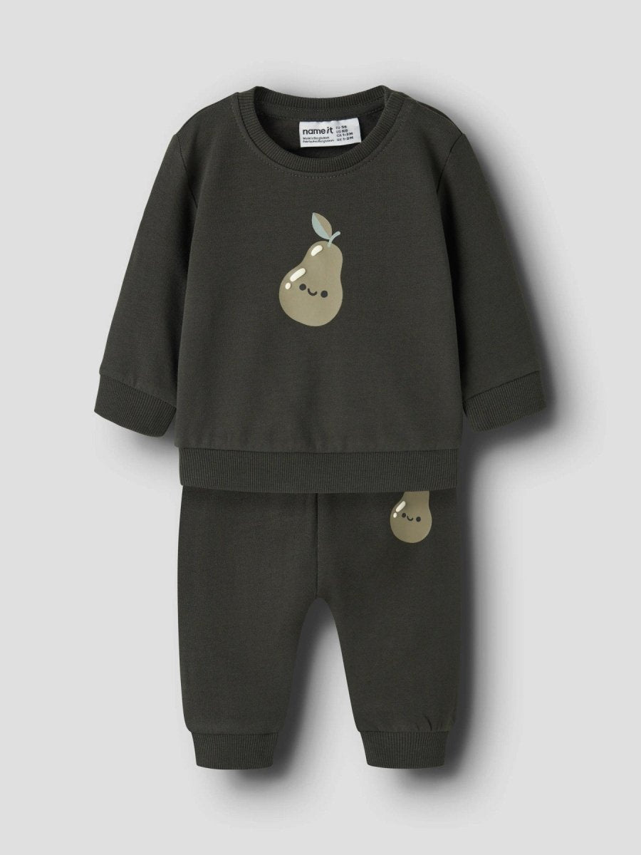 name it baby VONNE LS SWEAT SET - Peat | Torgunns Barneklær AS