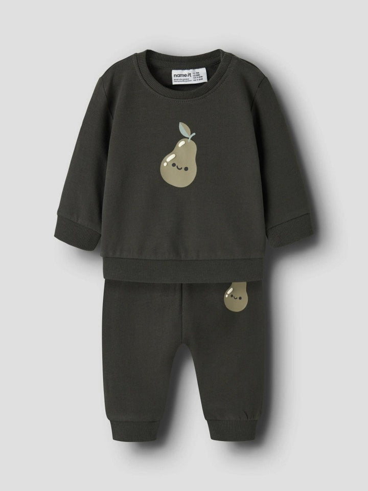 name it baby VONNE LS SWEAT SET - Peat | Torgunns Barneklær AS