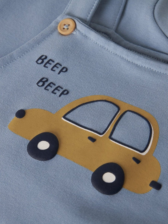 name it baby VONNE SWEAT OVERALL - Dusty Blue | Car | Torgunns Barneklær AS
