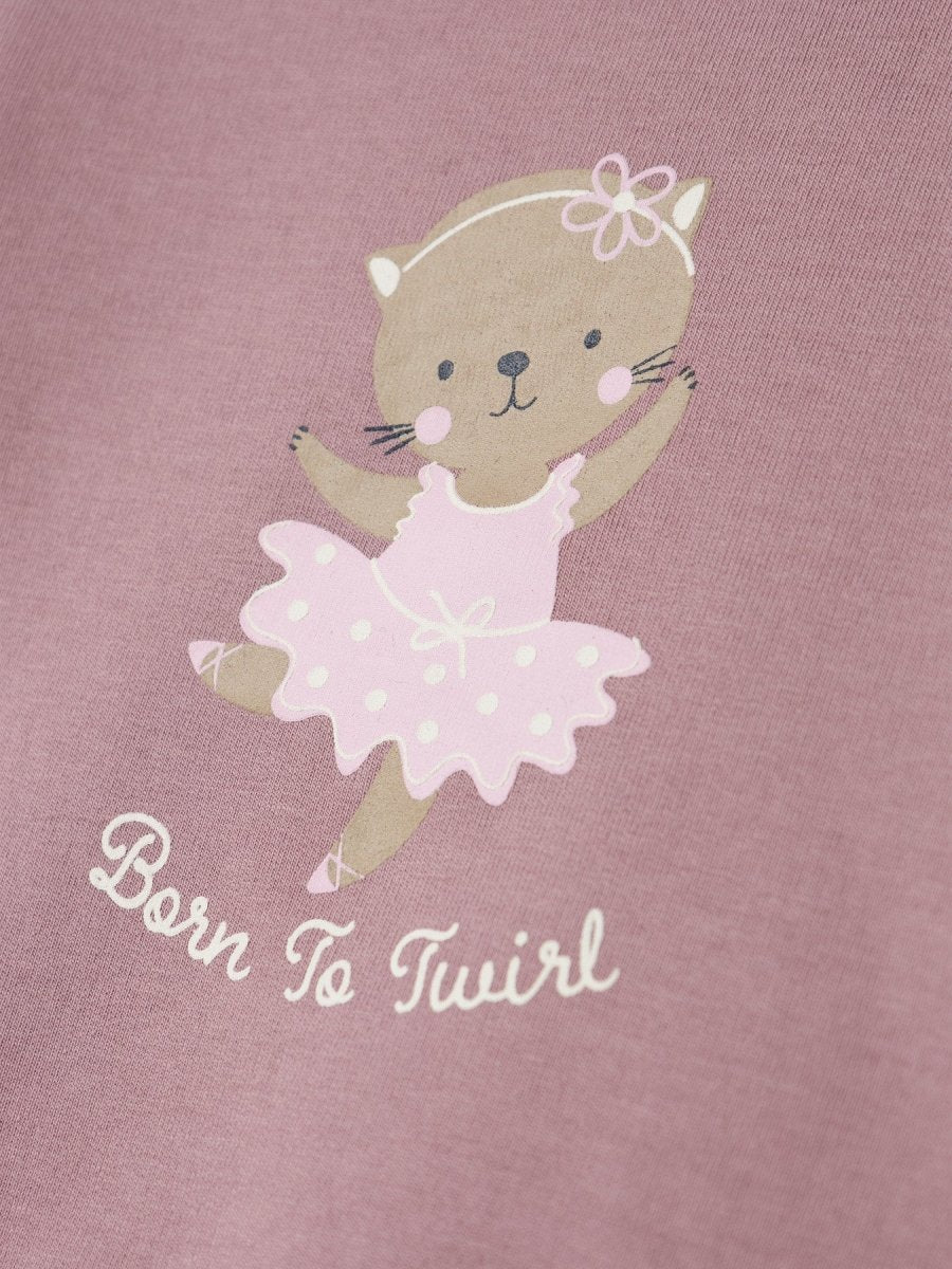 name it baby VRILLIE LS SWEAT - Elderberry | Cat Ballerina | Torgunns Barneklær AS