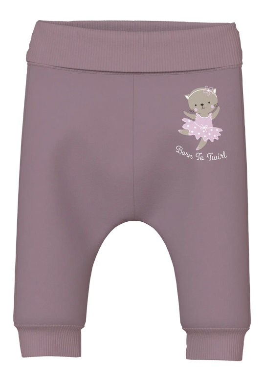 name it baby VRILLIE SWEAT PANT - Elderberry | Cat Ballerina | Torgunns Barneklær AS
