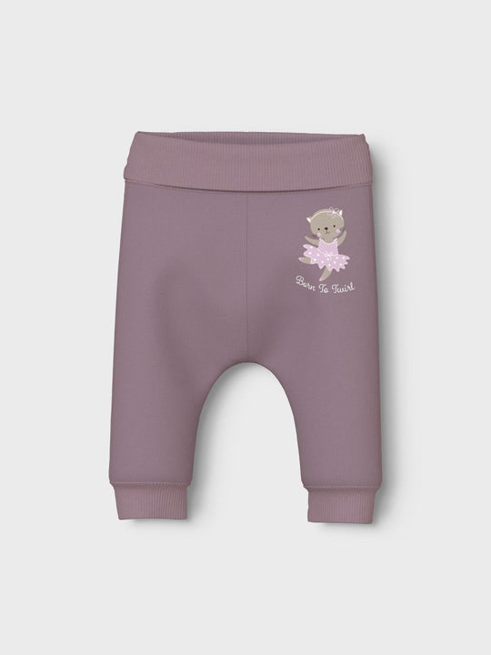 name it baby VRILLIE SWEAT PANT - Elderberry | Cat Ballerina | Torgunns Barneklær AS