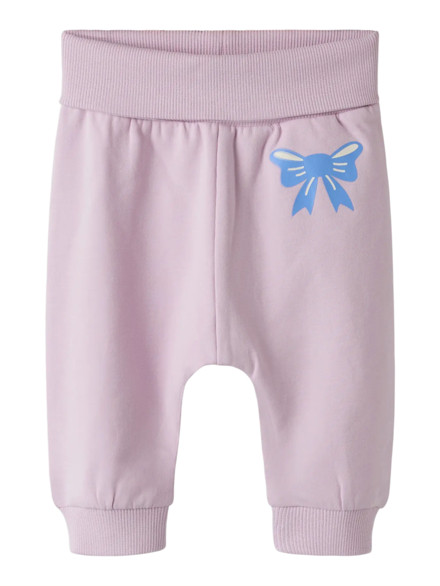 name it baby VRILLIE SWEAT PANT - Winsome Orchid | Bow | Torgunns Barneklær AS