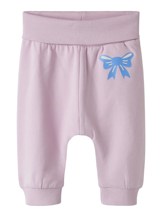 name it baby VRILLIE SWEAT PANT - Winsome Orchid | Bow | Torgunns Barneklær AS