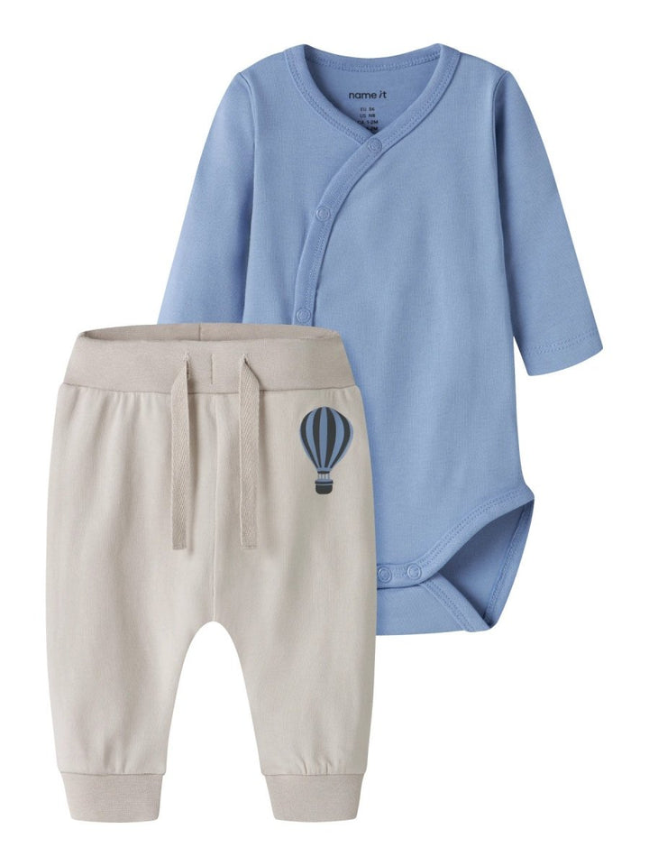 name it baby VROLLE LS WRAP BODY SET - Endless Sky | Pumice Stone | Torgunns Barneklær AS