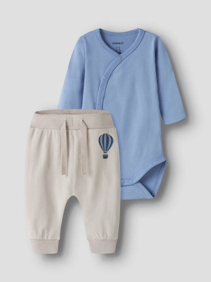 name it baby VROLLE LS WRAP BODY SET - Endless Sky | Pumice Stone | Torgunns Barneklær AS