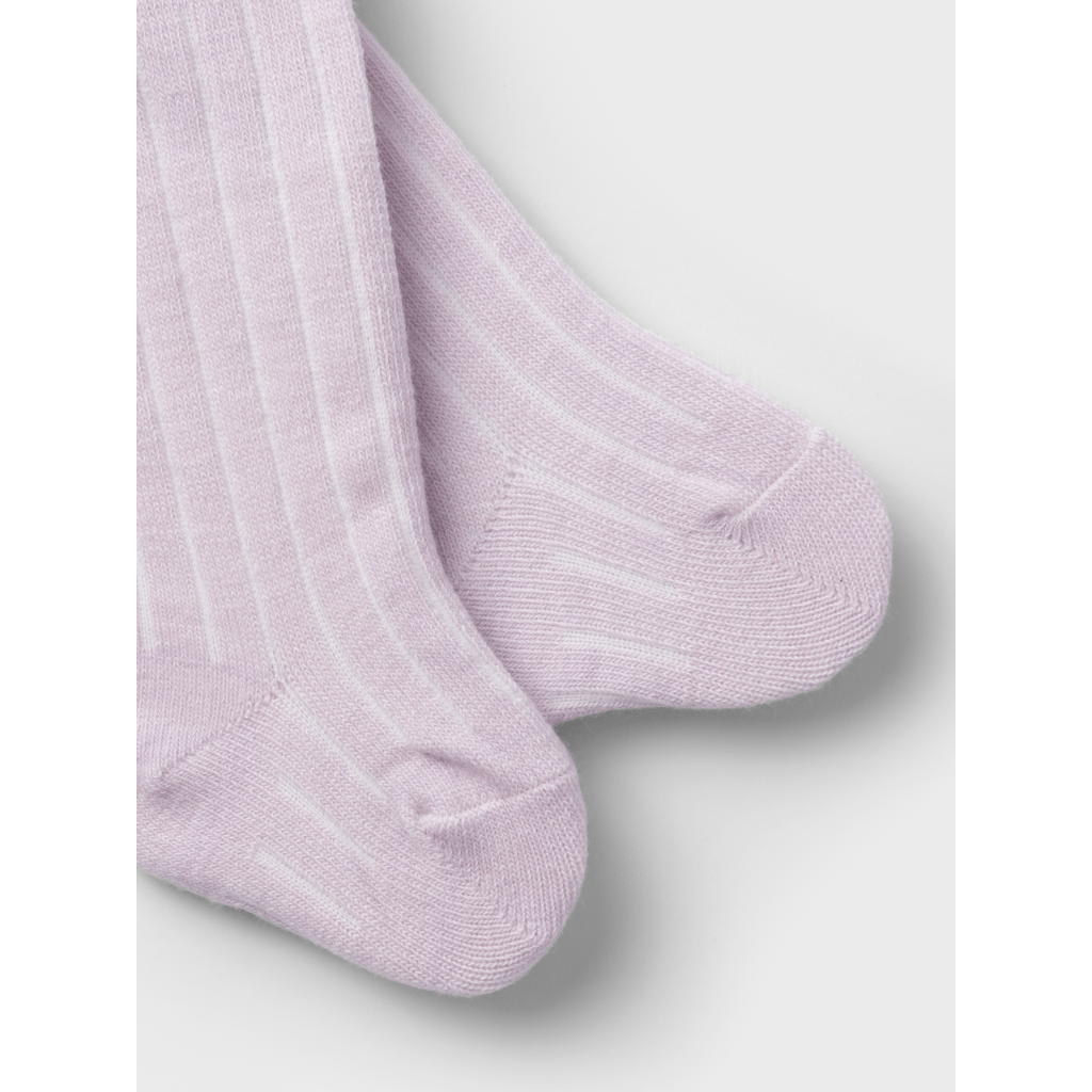 name it baby WAKMA WO/BL RIB PANTYHOSE W/SUS - Lilac Ash | Torgunns Barneklær AS