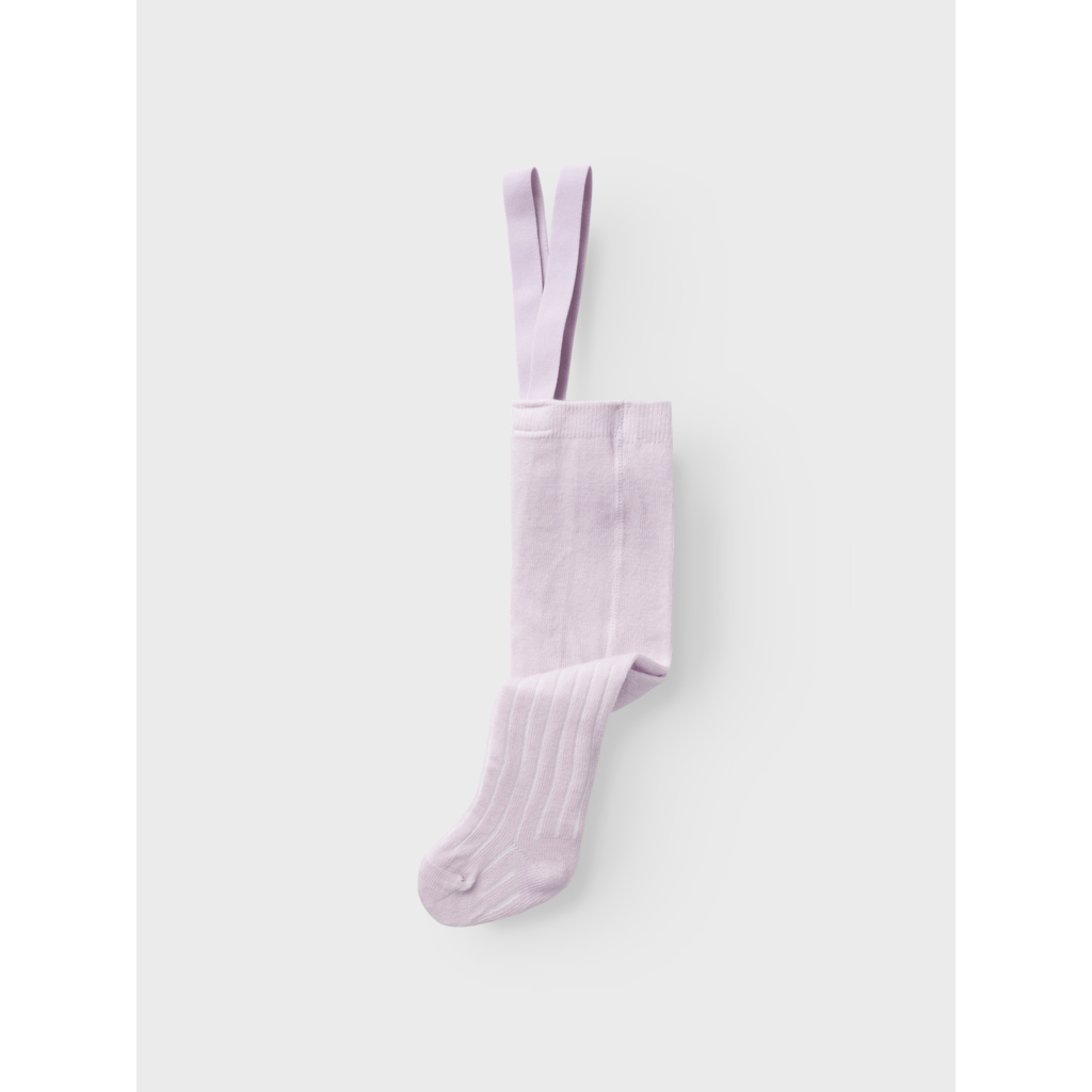 name it baby WAKMA WO/BL RIB PANTYHOSE W/SUS - Lilac Ash | Torgunns Barneklær AS