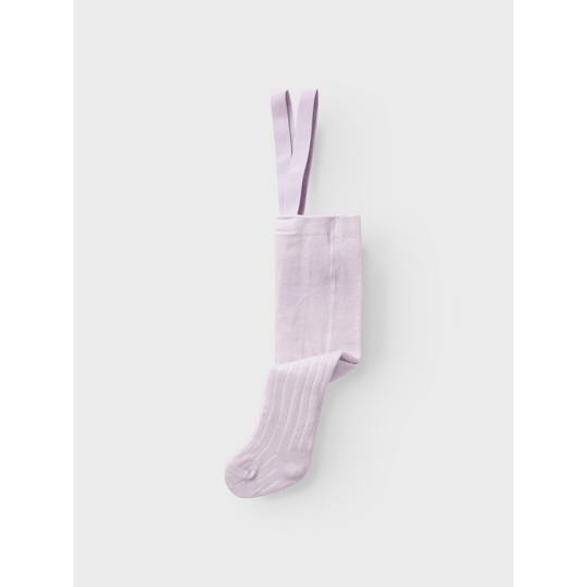 name it baby WAKMA WO/BL RIB PANTYHOSE W/SUS - Lilac Ash | Torgunns Barneklær AS