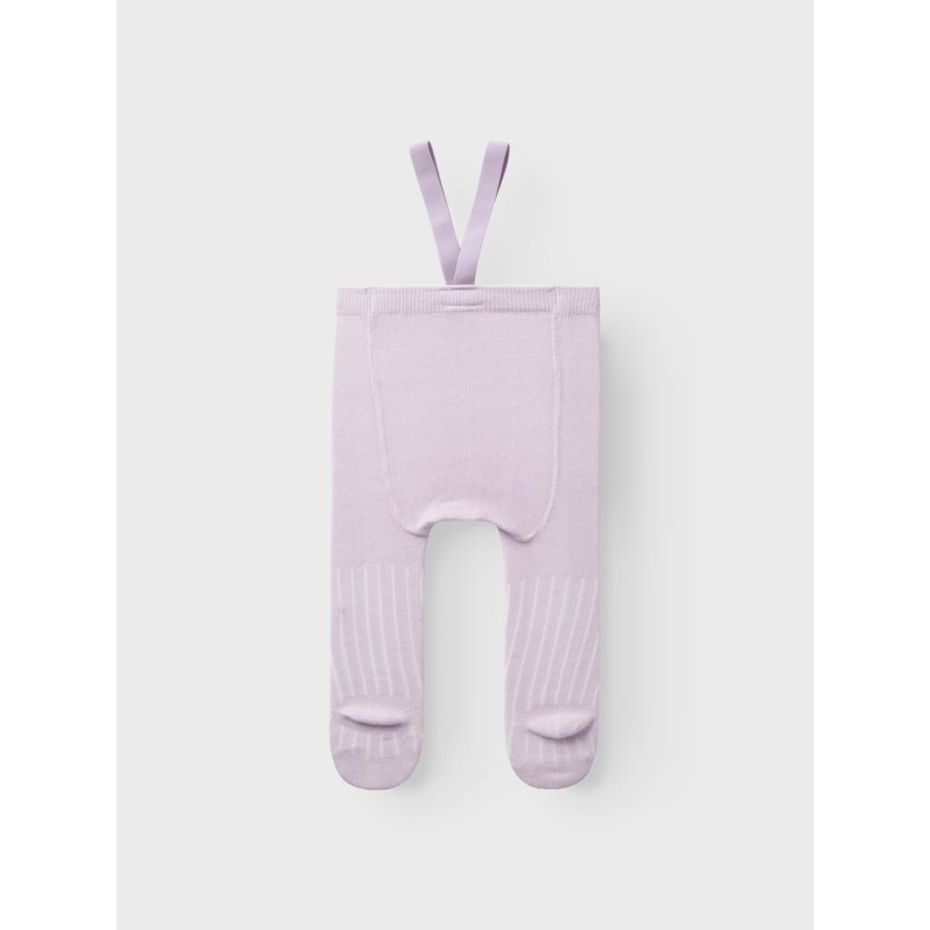 name it baby WAKMA WO/BL RIB PANTYHOSE W/SUS - Lilac Ash | Torgunns Barneklær AS