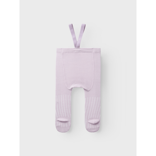 name it baby WAKMA WO/BL RIB PANTYHOSE W/SUS - Lilac Ash | Torgunns Barneklær AS