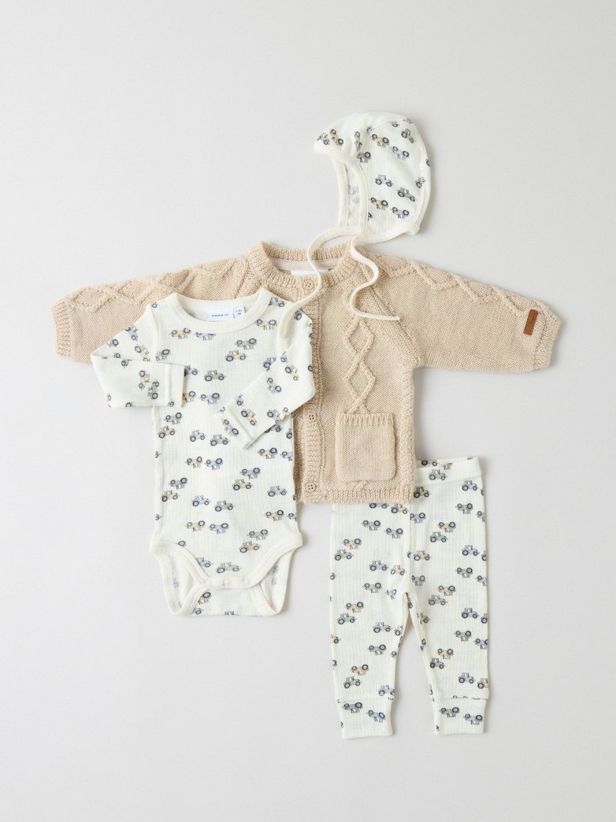 name it baby WANG ull body i merinoull – Coconut Milk | Traktor | Torgunns Barneklær AS