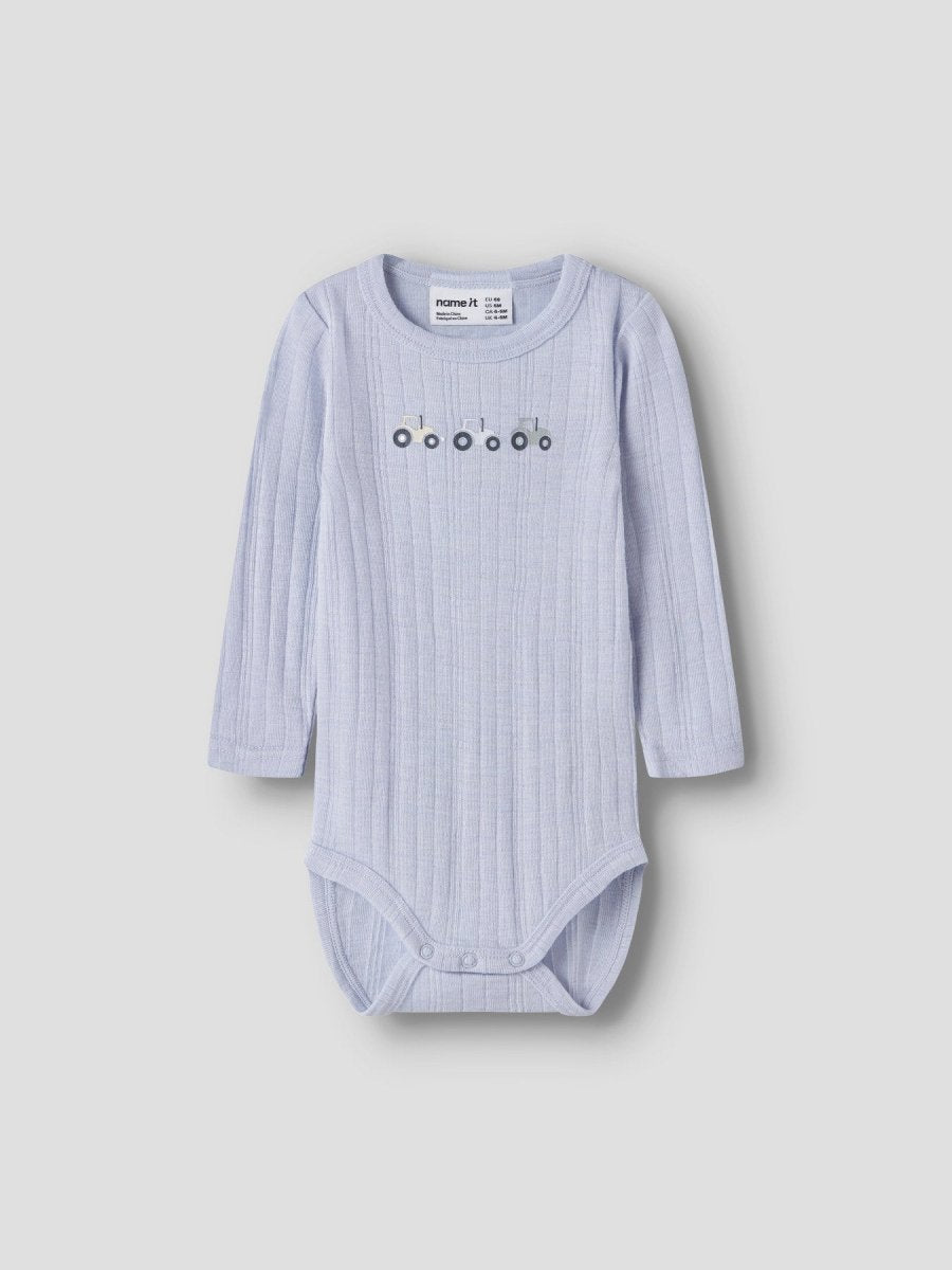 name it baby WANG ull body i merinoull – Zen Blue | Traktor | Torgunns Barneklær AS