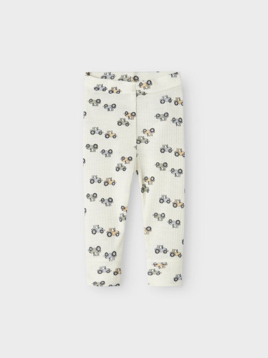 name it baby WANG ull leggings i merinoull – Coconut Milk | Traktor | Torgunns Barneklær AS