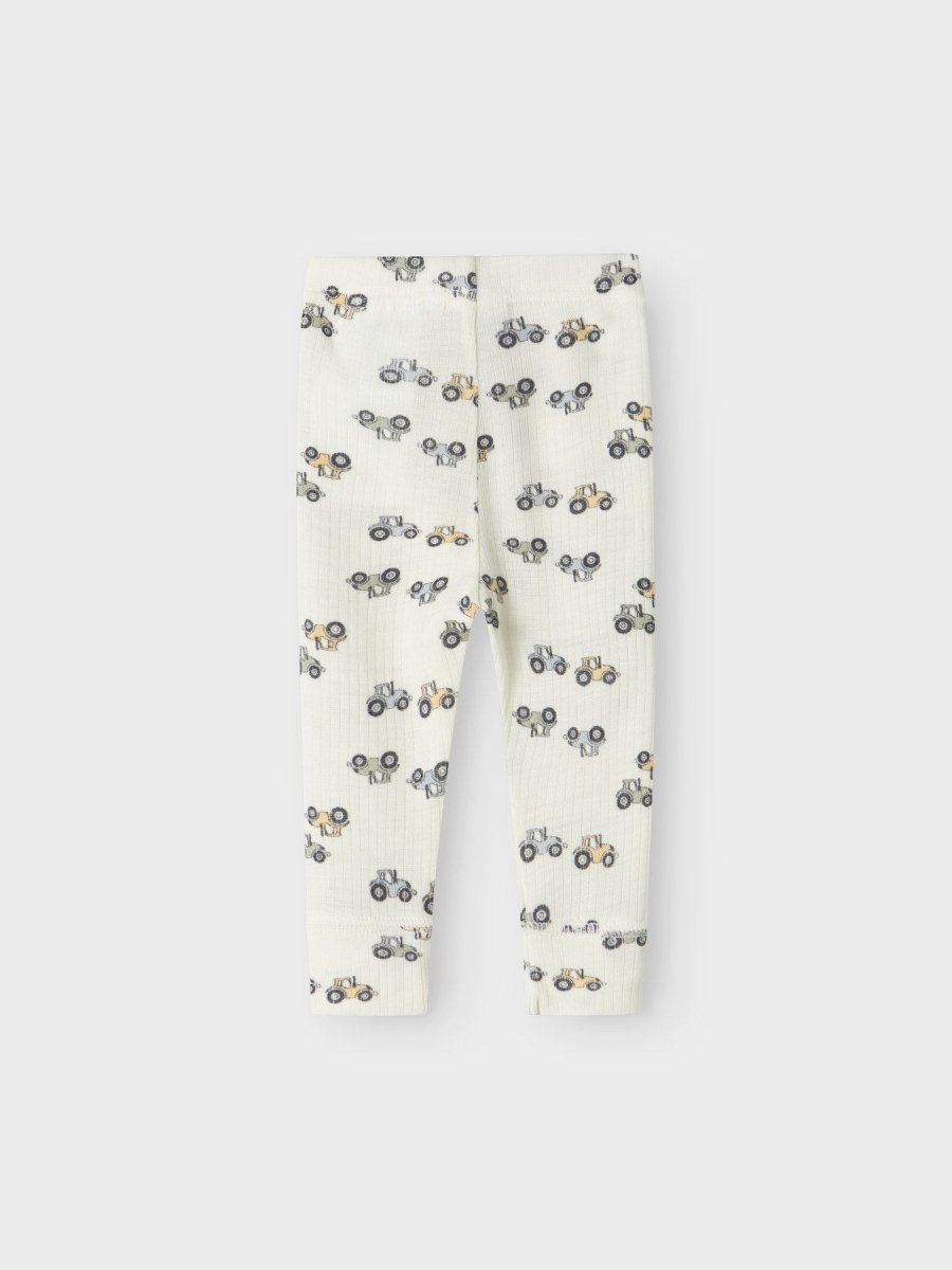 name it baby WANG ull leggings i merinoull – Coconut Milk | Traktor | Torgunns Barneklær AS