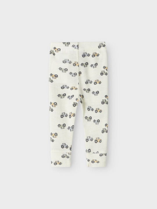 name it baby WANG ull leggings i merinoull – Coconut Milk | Traktor | Torgunns Barneklær AS