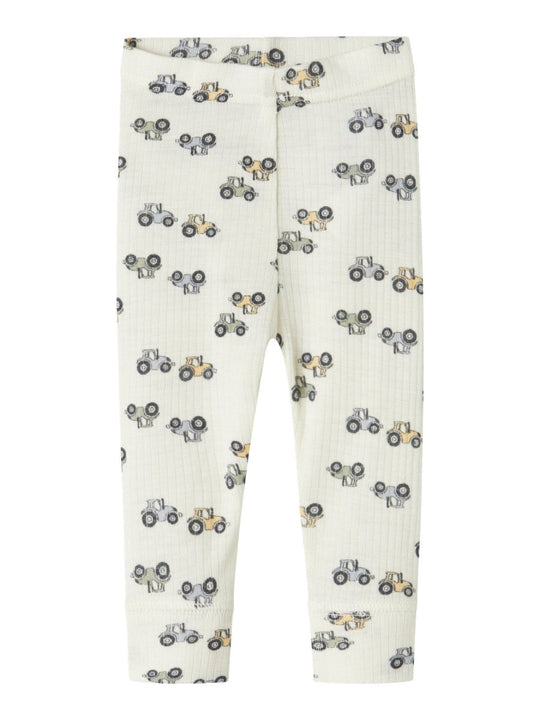 name it baby WANG ull leggings i merinoull – Coconut Milk | Traktor | Torgunns Barneklær AS