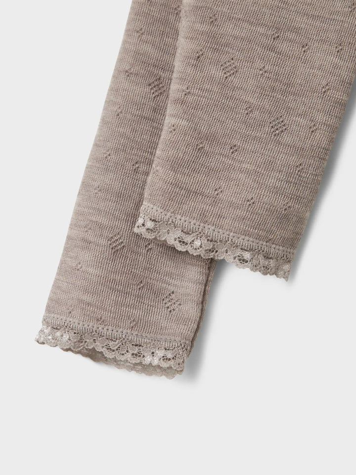 name it baby WANG WOOL NEEDLE LEGGING SOLID NOOS - Satellite | Torgunns Barneklær AS