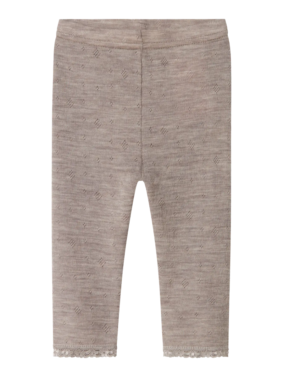 name it baby WANG WOOL NEEDLE LEGGING SOLID NOOS - Satellite | Torgunns Barneklær AS