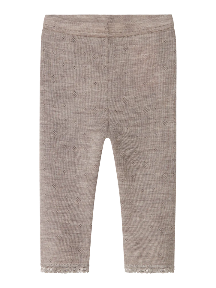 name it baby WANG WOOL NEEDLE LEGGING SOLID NOOS - Satellite | Torgunns Barneklær AS