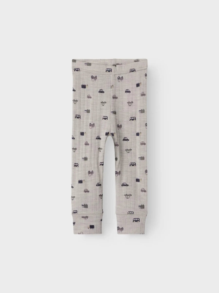 name it baby WANG WOOL NEEDLE LONGJOHN NOOS - Nacreous Cloud | Small Cars | Torgunns Barneklær AS