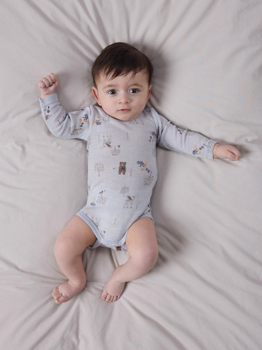 name it baby WANG WOOL Needle ls Body noos - Arctic Ice | Forest Animals | Torgunns Barneklær AS