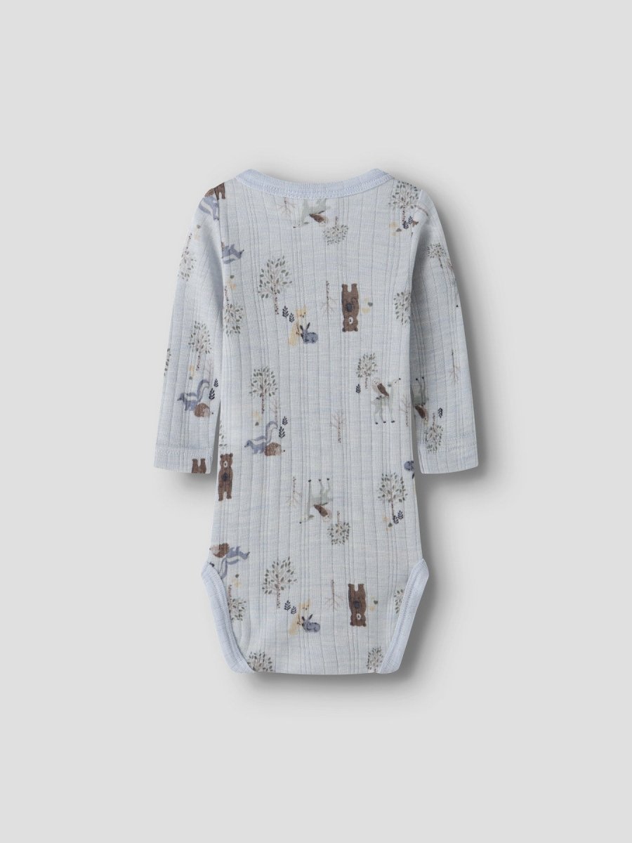name it baby WANG WOOL Needle ls Body noos - Arctic Ice | Forest Animals | Torgunns Barneklær AS
