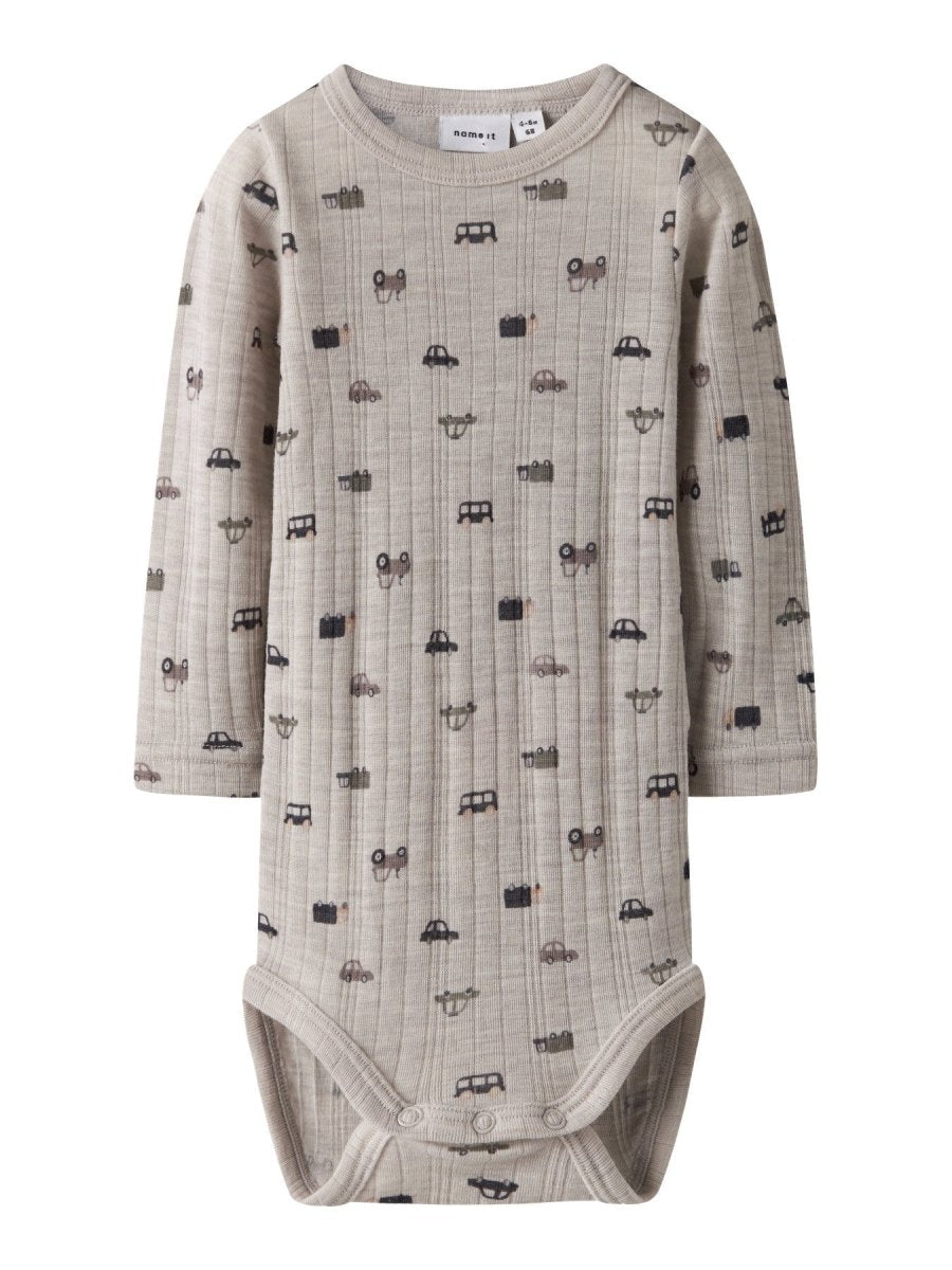 name it baby WANG WOOL NEEDLE LS BODY NOOS - Nacreous Cloud | Small cars | Torgunns Barneklær AS