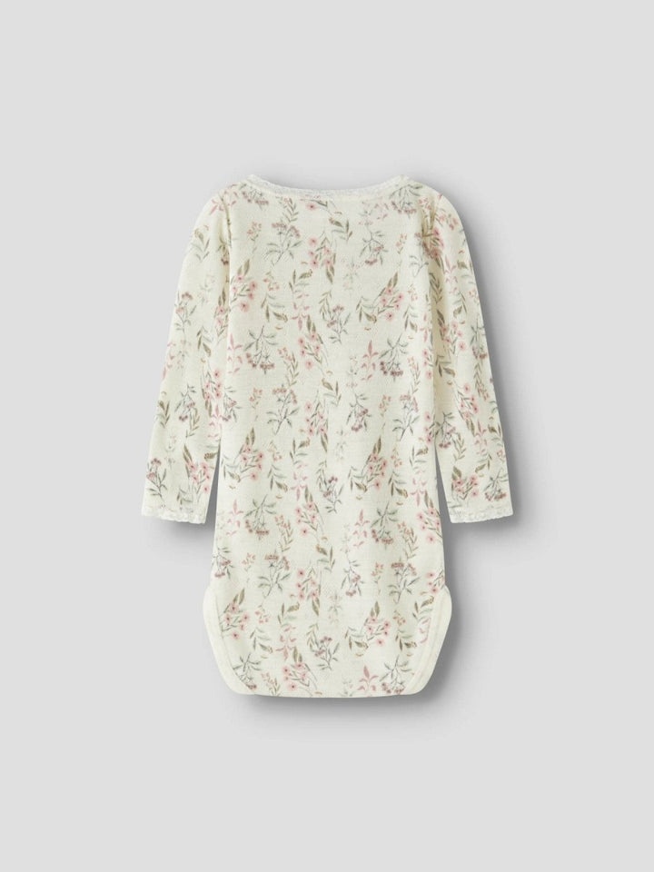 name it baby WANG WOOL Needle ls Body noos - Snow White | Flowers &amp; Leaves | Torgunns Barneklær AS